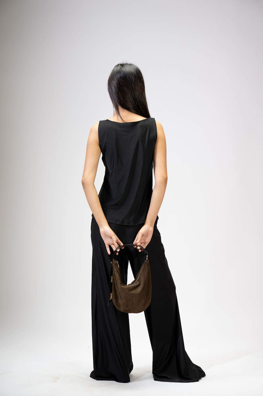 Walnut Suede Sack Bag
