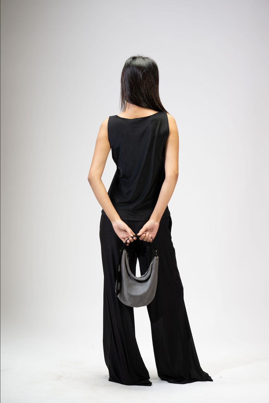 Stone Suede Sack Bag