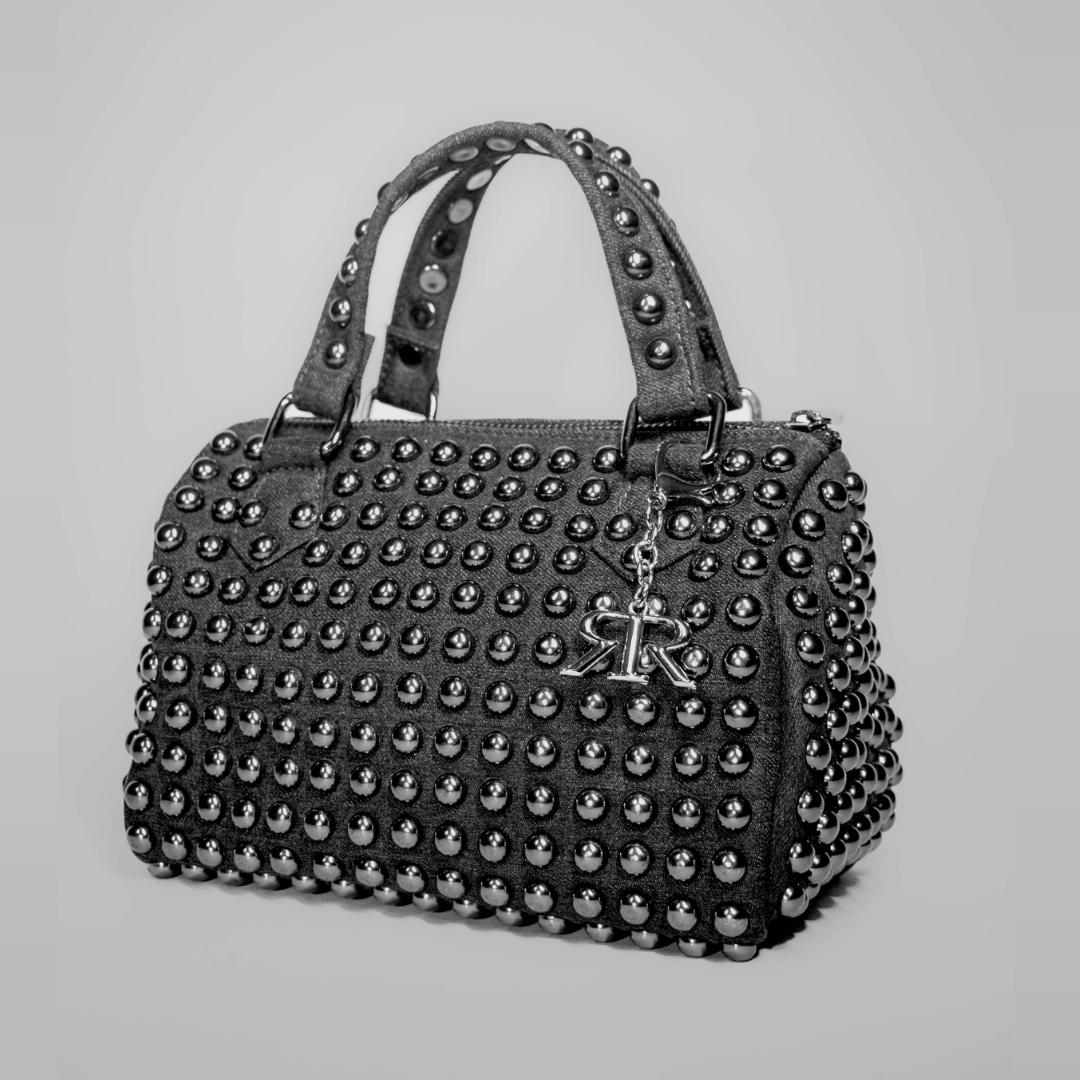 Stone Studded Barrel Bag
