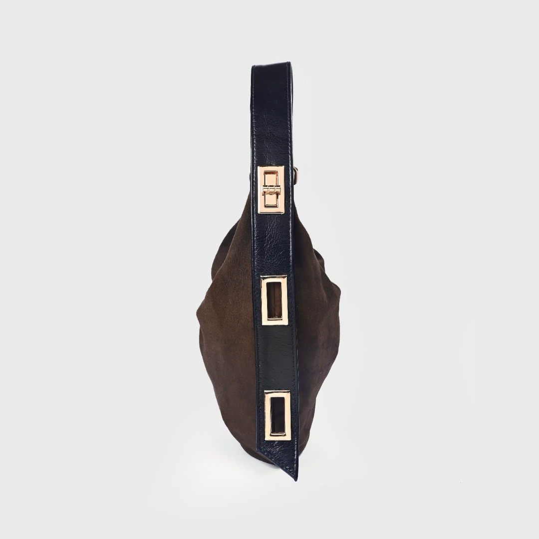 Walnut Suede Sack Bag