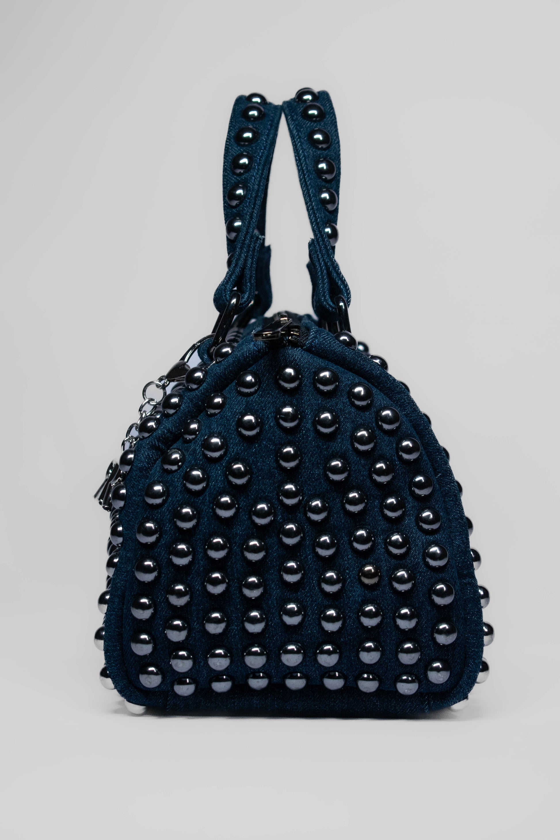 Cobalt Studded Barrel Bag 