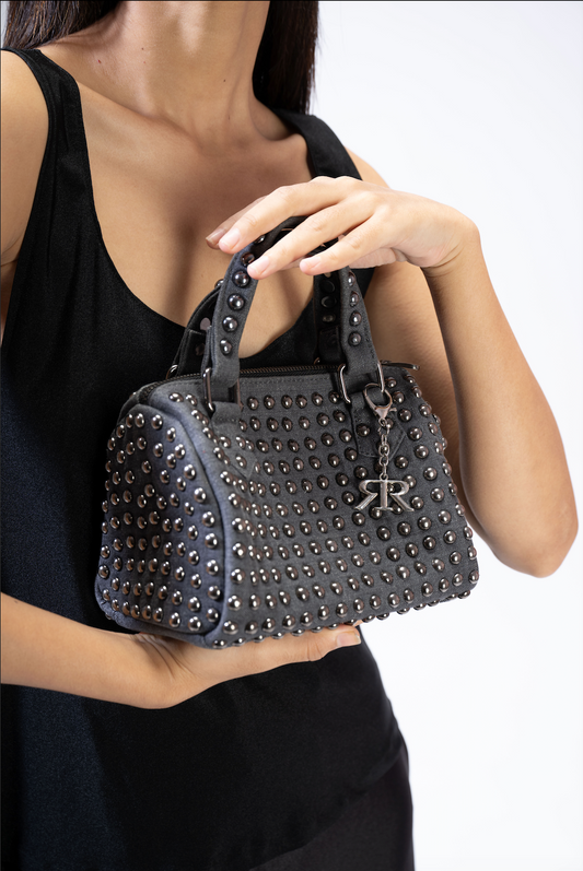 Stone Studded Barrel Bag