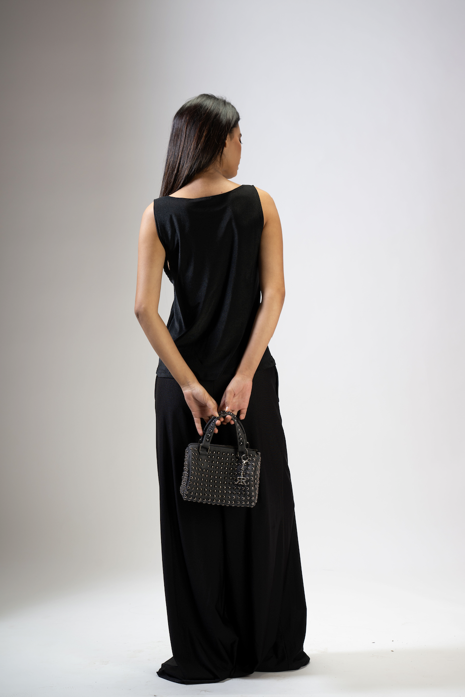 Stone Studded Barrel Bag