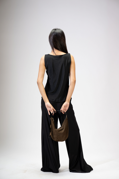 Walnut Suede Sack Bag